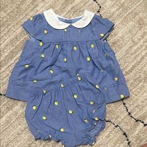 Janie and Jack Chambray Lemon dress and bloomers